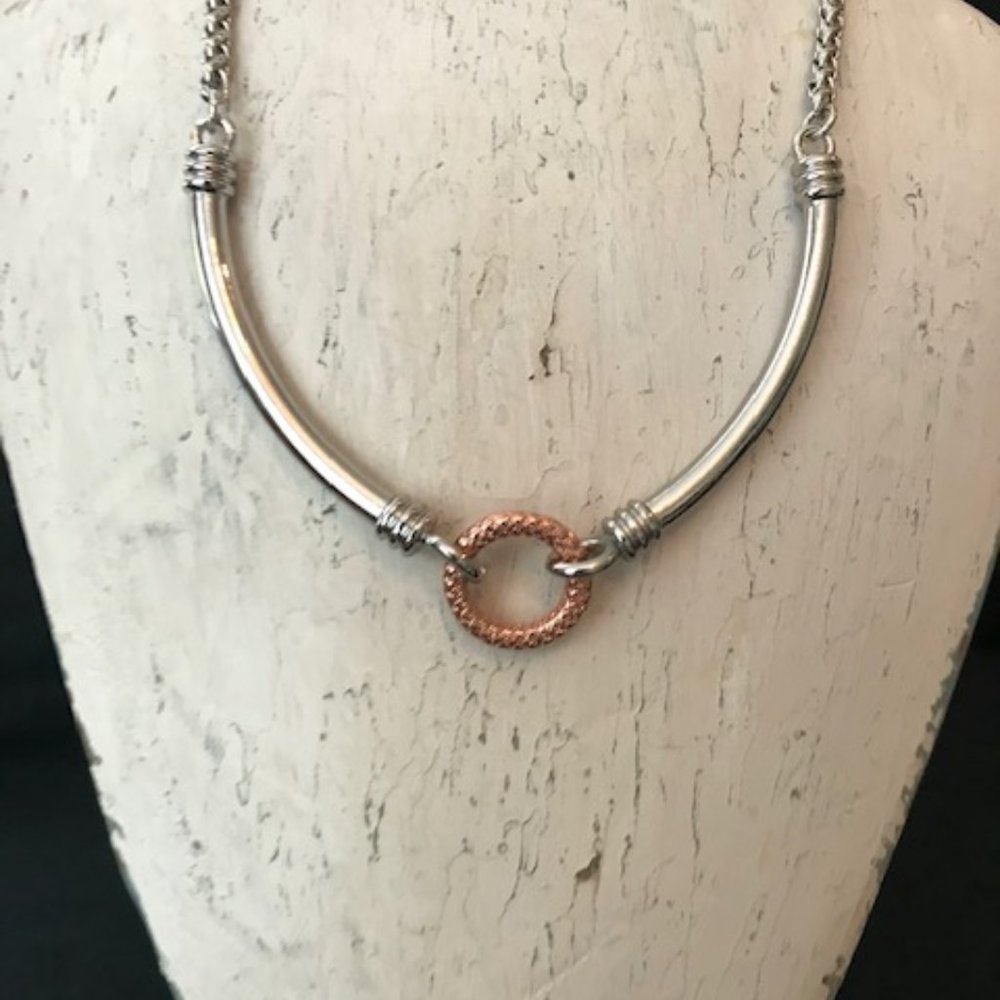 Lia Sophia - Silver & Rose Necklace - NWT